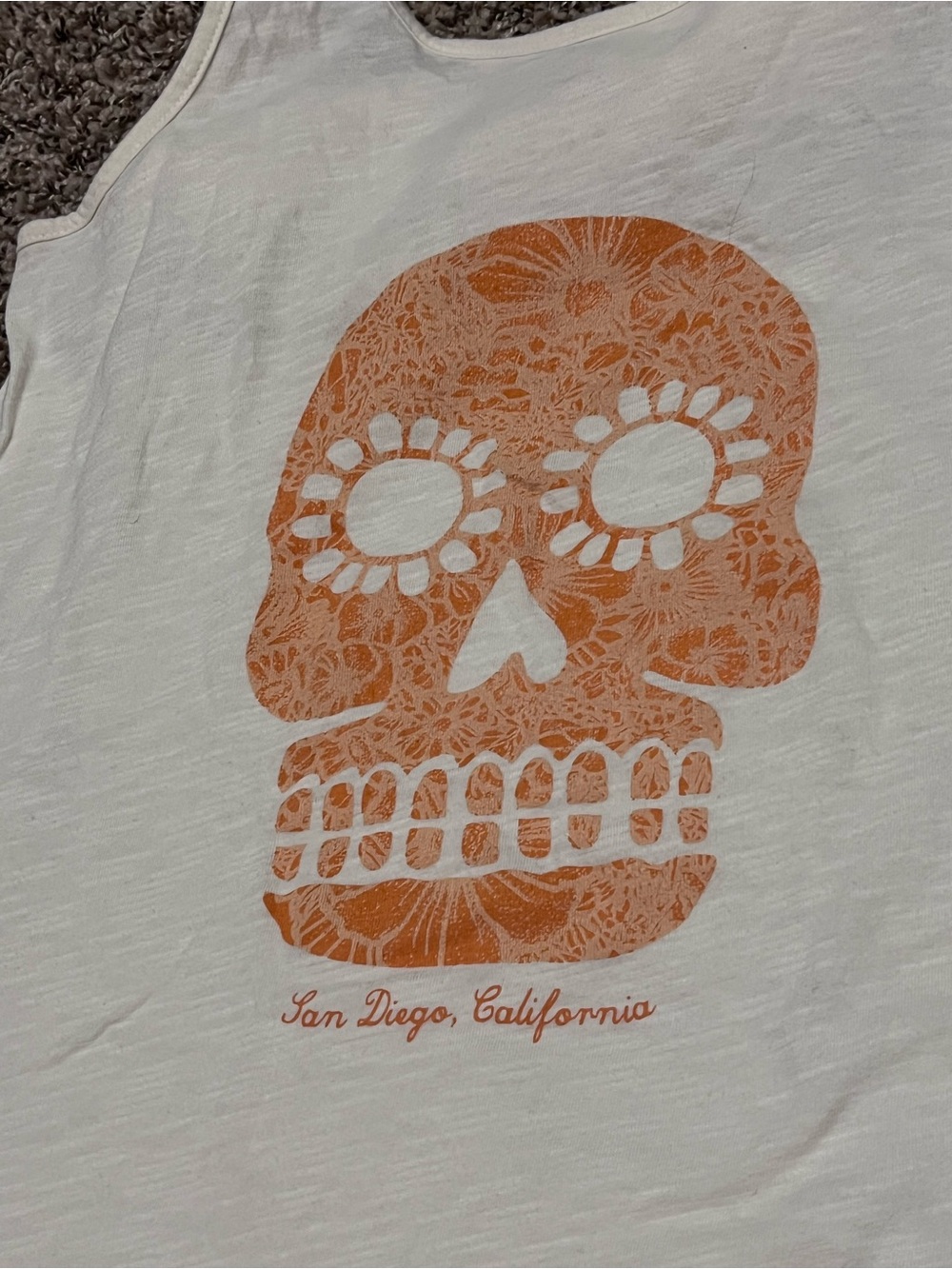 Lace Overlay Tank Top w Skull San Diego California Sz Small